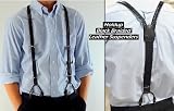 Black Braided Leather Holdup Suspenders