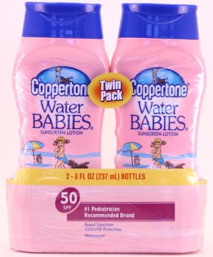 Coppertone Water Babies Sunscreen Lotion, SPF 50, 8 fl oz, 2-Pack