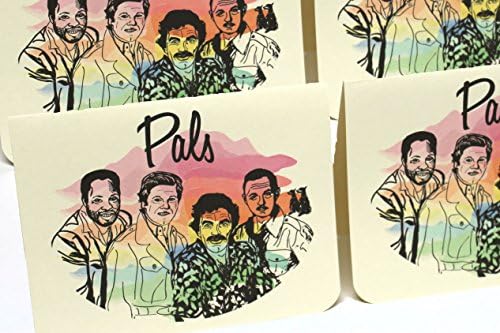 Magnum P.I. Pals Greeting Cards - Set of 4 thank you notes and envelopes - Thank you cards for groomsmen, guys, men