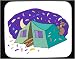 Decorated Mouse Pad with camping, sneaking, night, bear, tent