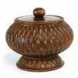 Handmade Acacia Wood Decorative Keepsake Jar / Bowl With Elegant Dimpled Design