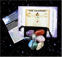Chakra, Reiki 7 Healing Stone Kit with Crystal & Chart
