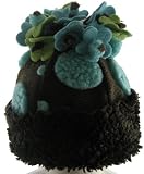 Corky and Company Brown and Turquoise Polka Daisy flower top Hat
