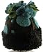 Corky and Company Brown and Turquoise Polka Daisy flower top Hat