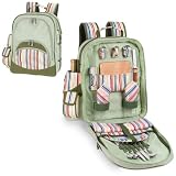 Picnic Time Avalon Riviera 16.5in. Backpack w/ Attached Wine Duffel For 2 (Sage Green)