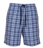 Royal Blue (French Blue) and White check plaid flannel cotton campus dorm shorts, 9 inseam, 5 adult sizes