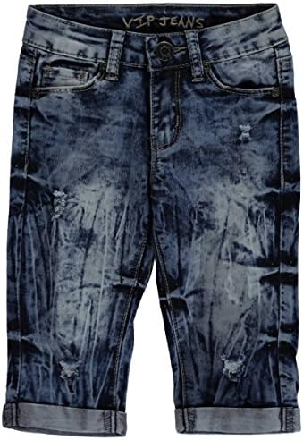 #VIP Jeans Little Girls' "Bleached Trend" Capri Jeans - dark blue, 6