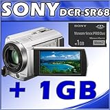 Sony DCR-SR68 80GB Hard Disk Drive Handycam Camcorder (Silver) + Sony 1 GB Memory Stick PRO Duo Flas