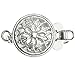 .925 Sterling Silver Classic Flower Filigree Round 1-strand Pearl Box Clasp Connector Switch Bead