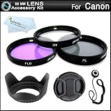 58MM Professional Accessory Kit for CANON EOS REBEL (T4i T3i T3 T2i T1i XT XTi XSi) - Includes: Filter Kit (UV, CPL, FLD) + Tulip Lens Hood + Snap On Lens Cap + Cap Keeper +.More. Works With (18-55mm, 75-300mm, 50mm 1.4 , 55-200, 55-250mm) Canon Lenses