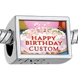 Words "live Love Laugh" Happy Birthday Custom Cake Photo European Beads Fits Pandora Charm Bracelet Words "live Love Laugh" Happy Birthday Custom Cake Photo European Beads Fits Pandora Charm Bracelet