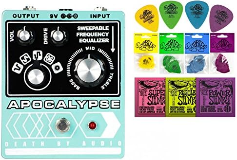 Death By Audio Apocalypse Fuzz Bundle - 2 Items: Ernie Ball Guitar Strings, 1 Dozen Dunlop Tortex Picks