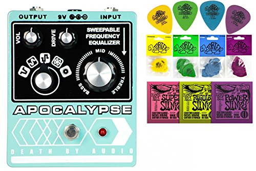 Death By Audio Apocalypse Fuzz Bundle - 2 Items: Ernie Ball Guitar Strings, 1 Dozen Dunlop Tortex Picks