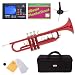 Mendini MTT-RL Lacquer Brass Bb Trumpet, Red