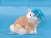 Cat Medium 1 Paw Up W/Hat Decoration Figurine Kitty Furry Lifelike New