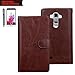 TabPow LG G4 Case, LG G4 Wallet Case, [Wallet Case] 9 Card Holder [Detachable Wallet Folio] Brown PU Leather Flip Case with Lanyard Strap for LG G4