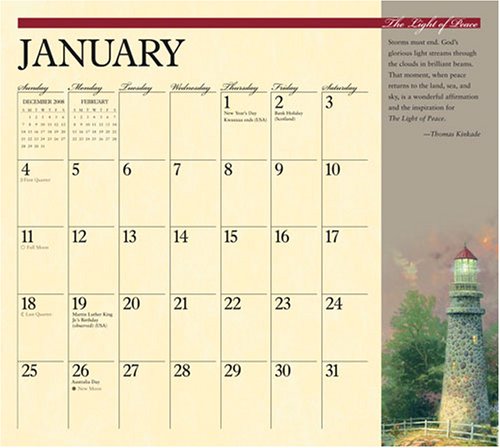 Twenty-five Years of Thomas Kinkade: Special Collector's Edition 2009 Wall Calendar under Artists, A-Z in The Books Store