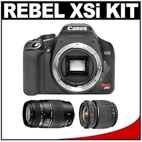 Canon EOS Digital Rebel XSi 12.2-Megapixel SLR Camera Body with Tamron AF 28-80mm and 70-300mm Di Macro Lens