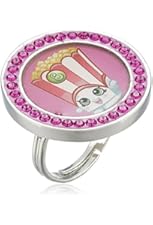 Shopkins Girls' Crystal Poppy Corn Round Adjustable Ring, Size 5-7