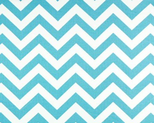 Girly Blue and White Chevron Zig Zag Drape with Blackout Lining, One Grommet Top Curtain Panel 96 inches long x 50 inches wide