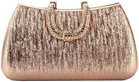 Blueblue Sky Women Pu Leather Rhinestone Evening Wedding Party Handbag Clutch Purse Wallet (Champagne)