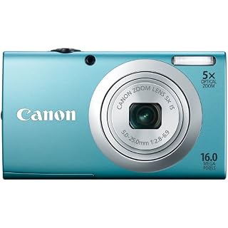 Canon PowerShot A2400 IS 16MP Digital Camera with 5x IS Zoom and 720p Video (Blue)