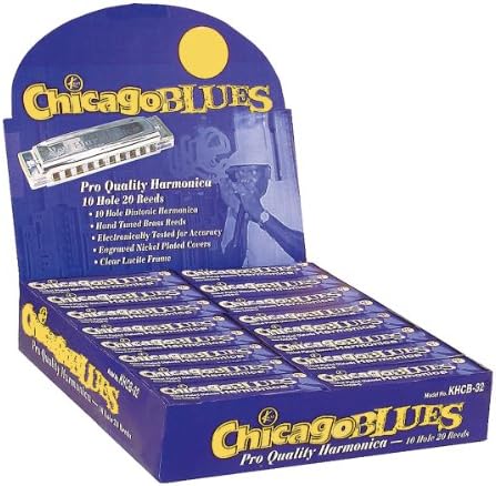 Chicago Blues KHCB32-A Harmonica Assortment Party Pack, 32 Harps in the Keys of C, G & A