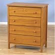 Chelsea 4 Drawer Organizer in Honey Finish By Simplicity For Children