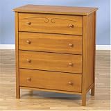 Chelsea 4 Drawer Organizer in Honey Finish By Simplicity For Children