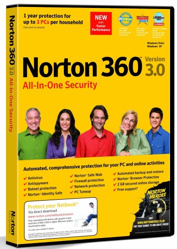 Norton 360 v3.0, 3 User Licence (PC DVD)
