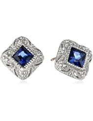 Judith Ripka "Estate" Ear Stone Blue Stud Earrings