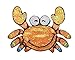 Childeren Small Shimmery Crab Iron on Embroidered Patch