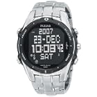 Pulsar Men's World Time Alarm Chronograph Silver-Tone Watch #PQ2001