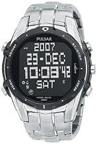 Pulsar Men's World Time Alarm Chronograph Silver-Tone Watch #PQ2001