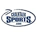 ChalkTalkSPORTS Lacrosse Performance Crew Socks - Crossed LAX Sticks - Blue - Lacrosse Mid-Calf Socks - Adult