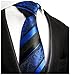Blue and Black Silk Tie and Pocket Square . Paul Malone Red Line