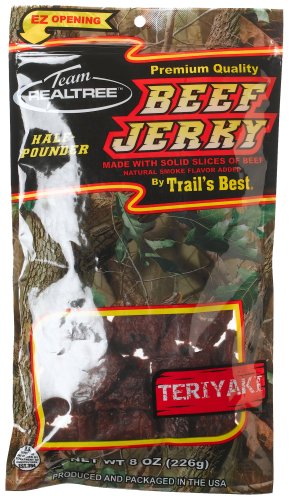 Team Realtree Teriyaki Beef Jerky, 8-Ounce Packages (Pack of 3) by Dried Beef