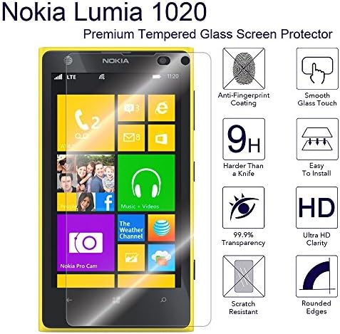 MINUO [Transparent] Premium Tempered Glass Screen Protector for Nokia Lumia 1020