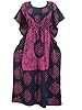 Kaftan Caftans Pink Batik Printed Womans Patio Maxi Dress One Size