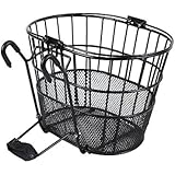 Ohuhu Front Handlebar Mesh Bottom Light-Off Bike Basket, Round Shape