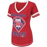 MLB Philadelphia Phillies Bling Beauty Short Sleeve V-Neck Boyfriend Tee Women's