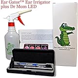 Ear Wax Removal Kit - Ear Gator Ear Irrigator plus Third Generation Dr Mom LED OTOSCOPE plus Lighted EAR CURETTES