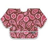 Bumkins Waterproof Sleeved Bib - Raspberry Paisley