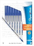 Paper Mate Eagle Medium Tip Stick Ballpoint Pens, 12 Blue Ink Pens (70611)