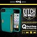 iPhone 4s Wallet Case - Q Card Case for iPhone 4/4s by CM4 - Ultra Slim Protective Carrying Cover (Pacific Green)