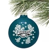 Philadelphia Eagles Green Snowflake Glass Ornament