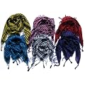 Kult Pal�stinenser Pali Tuch Schal Stola , 100x100cm in Gelb Blau Schwarz Rot Wei� Pink Lila Violett Kariert mit Fransen