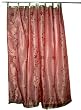 Gift for Sister-2 Organza Salman Pink Base with Red Bell Embroidered Sari Curtains Drapes Panel 92" Tabs