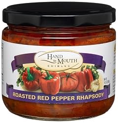 Hand to Mouth Edibles Roasted Red Pepper Rhapsody Spread, 10.5-Ounces Glass Jars (Pack of 3)