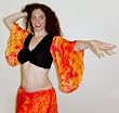 Red Tie-dye Cotton Bra Front Choli/Blouse with Silk Sleeves